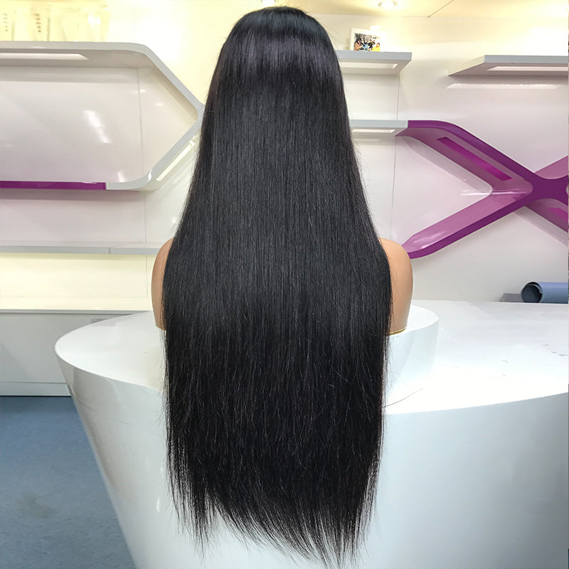 Glueless 5x5 HD Closure Wig Straight with Bleached Knots